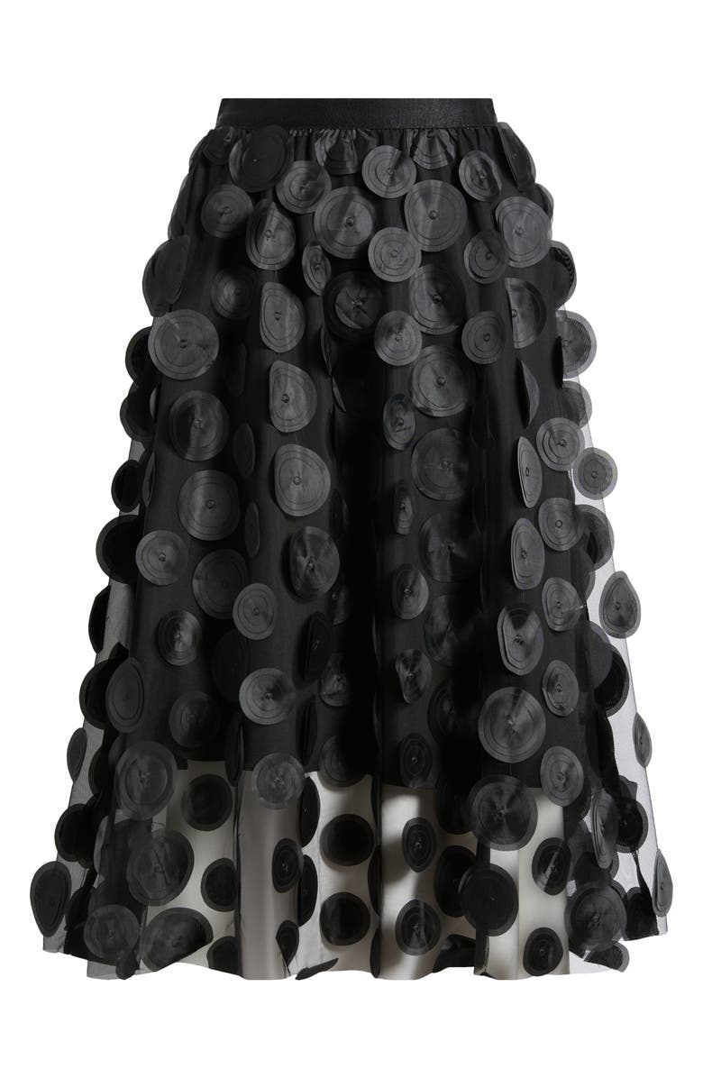 NIKKI LUND Kretsa Circle Appliqué Skirt, Alternate, color, Black
