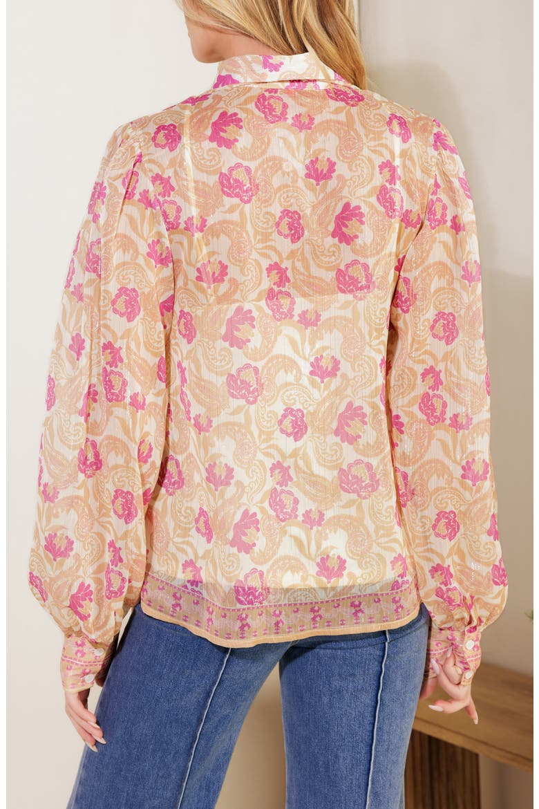 Printed Woven Top, Alternate, color, IVORY LAVENDER