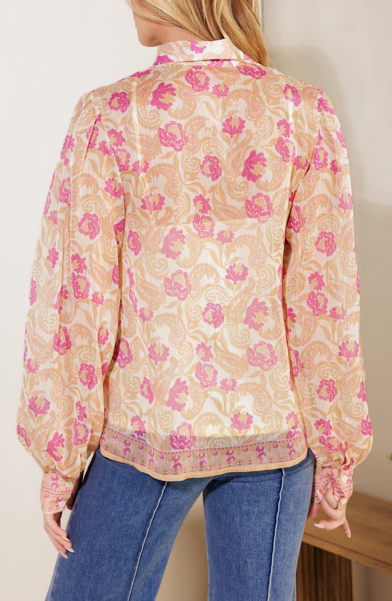 FLYING TOMATO Printed Woven Top, Alternate, color, Ivory Lavender