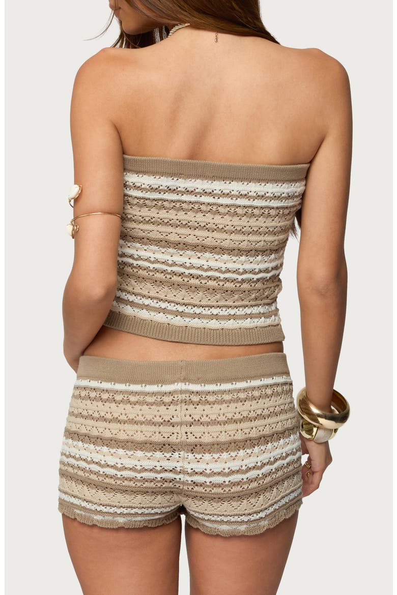 Daphnie Stripe Pointelle Tube Top, Alternate, color, BEIGE