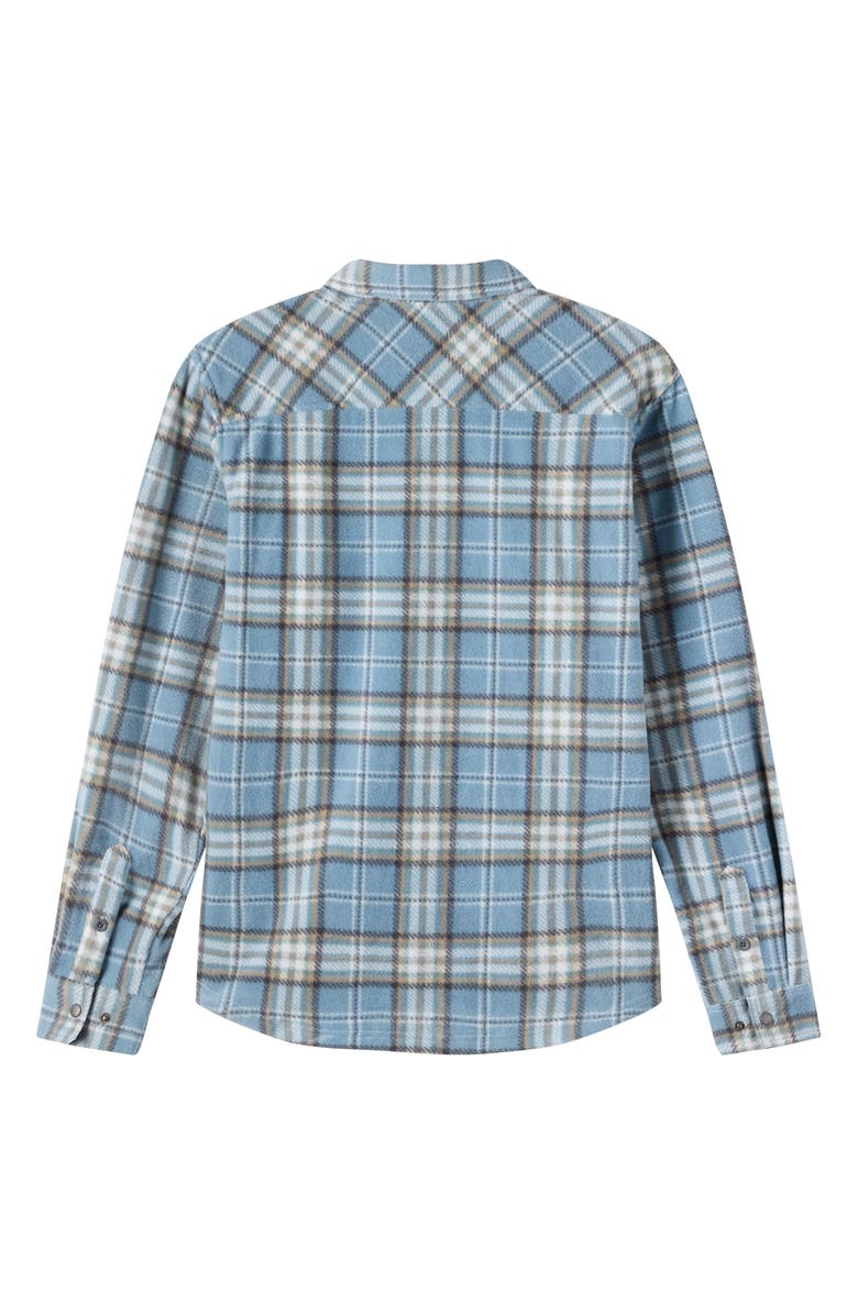 O'Neill Kids' Glacier Plaid Superfleece Snap-Up Shirt, Alternate, color, Citadel