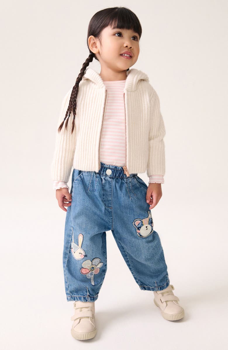 NEXT Kids' Character Patch Straight Leg Jeans, Alternate, color, 