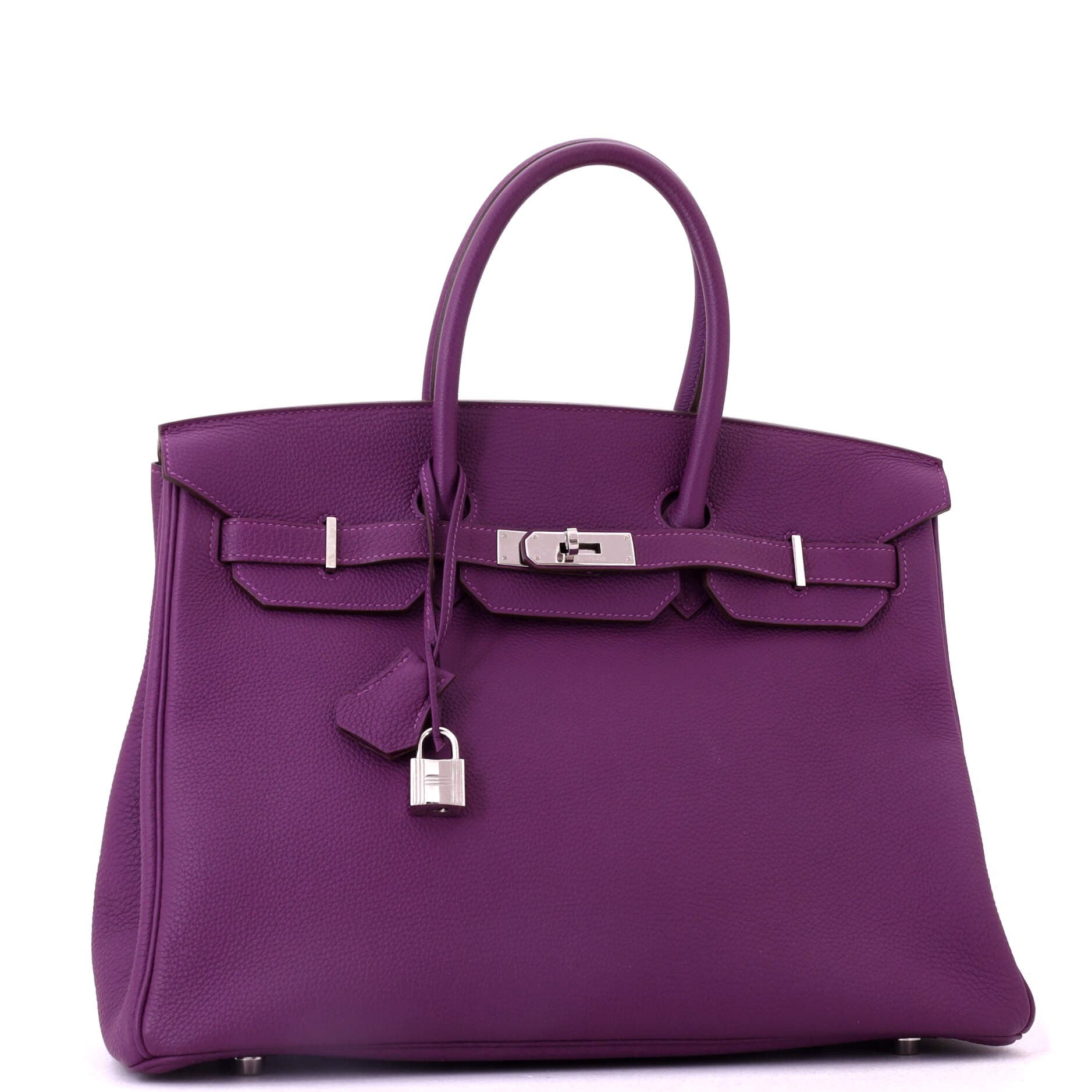 Pre-Owned Hermes Birkin Handbag Purple Togo with Palladium Hardware 35, Alternate, color, Anemone