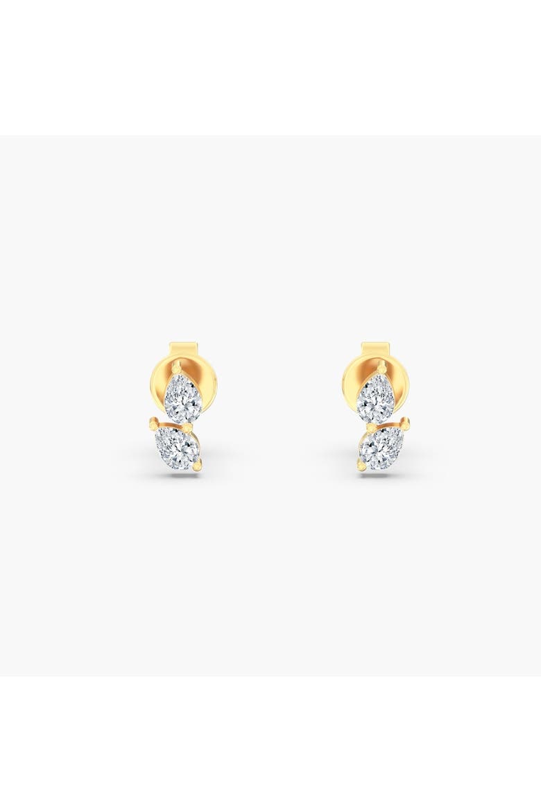 Petite Pear Duo Lab Diamond Studs in 14K Gold, Main, color, Yellow Gold