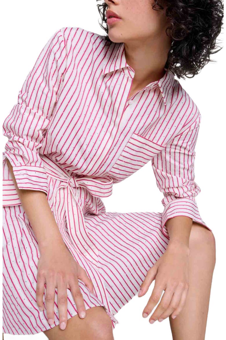 Striped rhinestone short dress, Alternate, color, Red rhinestone stripe