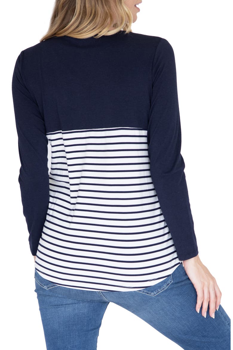 Solid & Stripe Nursing Top, Alternate, color, NAVY