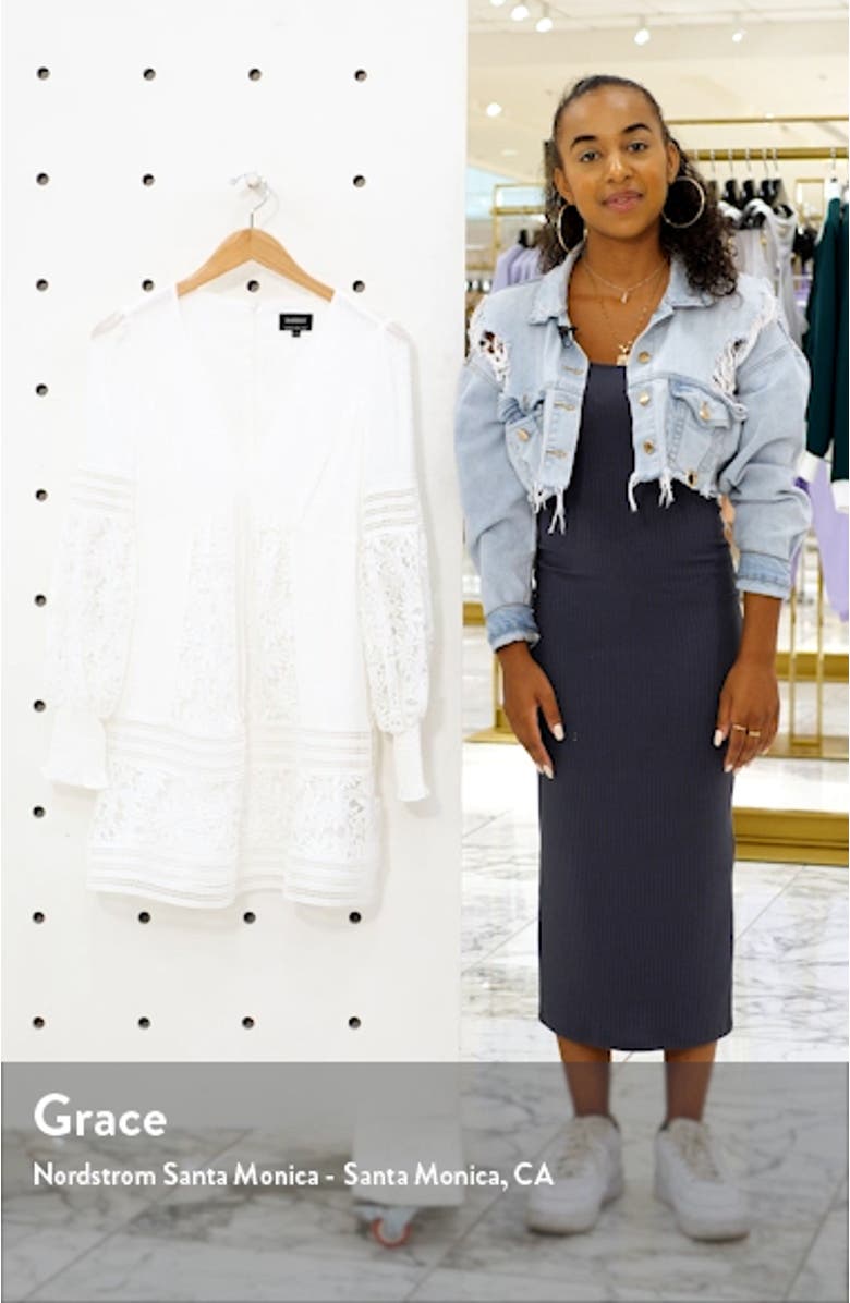 Mariah Long Sleeve Swiss Dot & Lace Babydoll Dress, sales video thumbnail