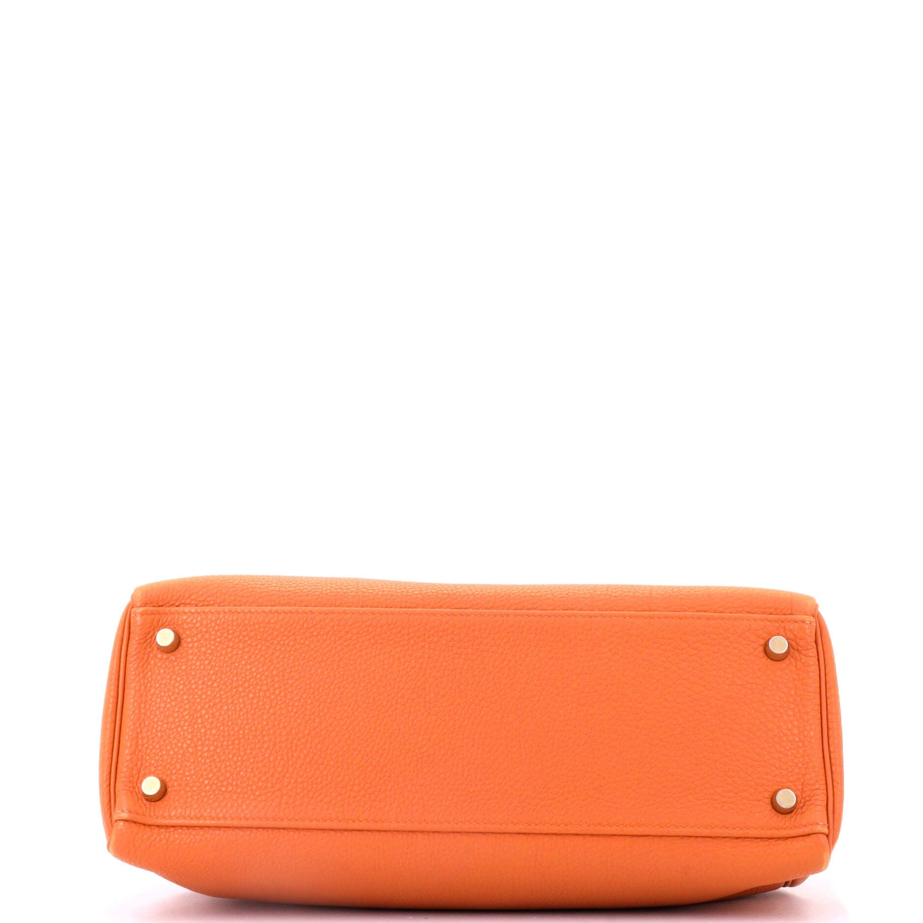 Pre-Owned Hermes Kelly Handbag Orange Togo with Gold Hardware 32, Alternate, color, Potiron