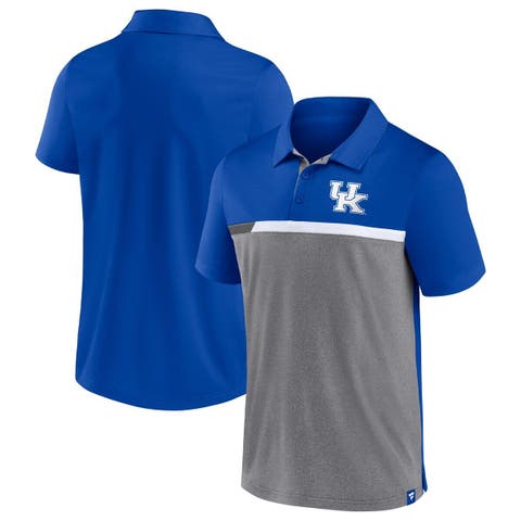 Men's Fanatics Royal/Heathered Gray Kentucky Wildcats Split Block Color Block Polo