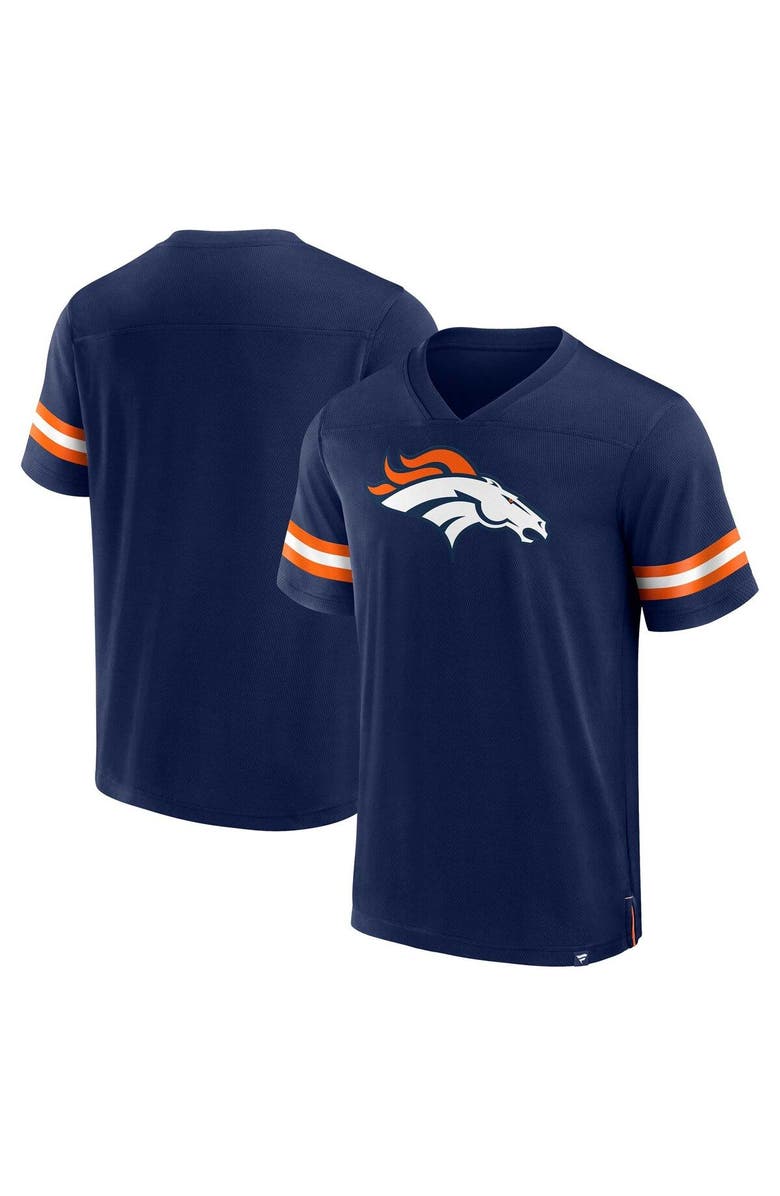FANATICS Men's Fanatics Branded Navy Denver Broncos Jersey Tackle V-Neck T-Shirt, Main, color, Navy