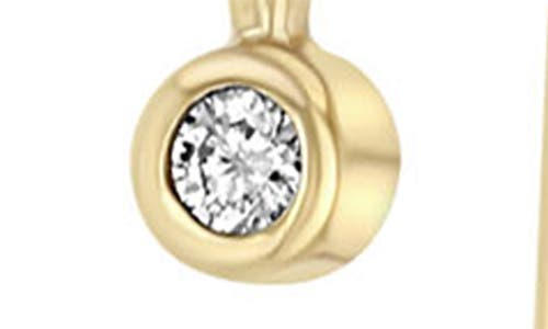 Zoë Chicco 14k Yellow Gold And Bezel Set Diamond Wire Earrings In 14k Yellow Gold