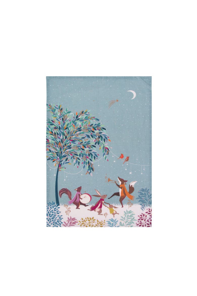Merry Band Kitchen Dishtowel, Main, color, Blue