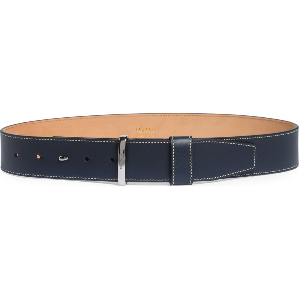 Max Mara Loop Leather Belt In Ultramarine