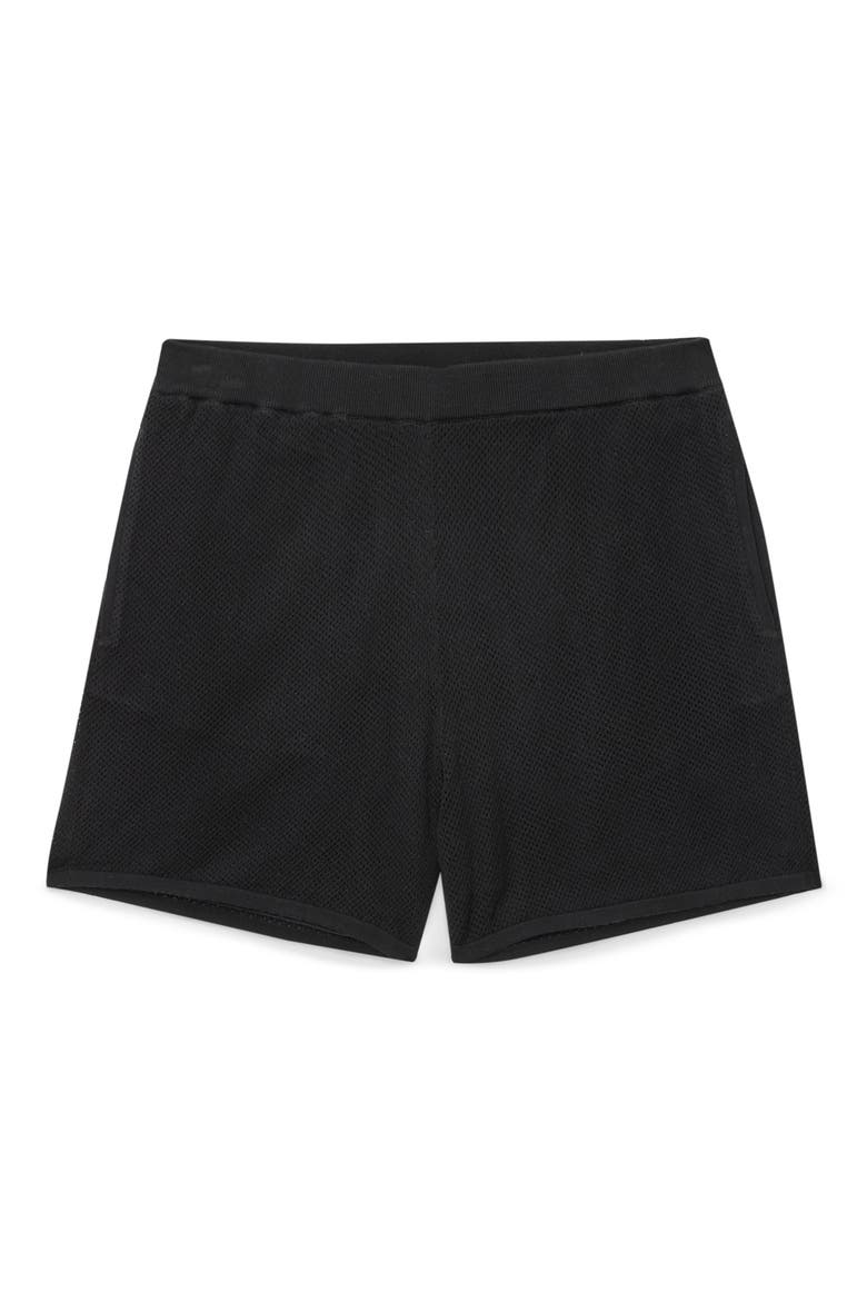 Marvin Mesh Sweater Shorts, Alternate, color, BLACK
