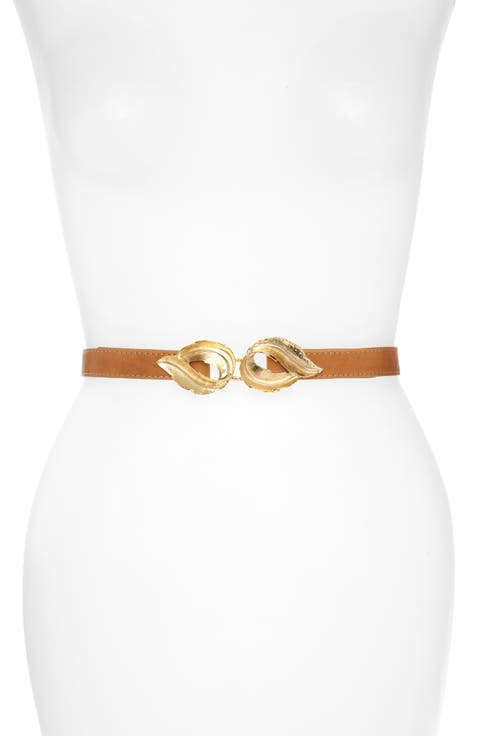 Lauren Leaf Buckle Leather Belt