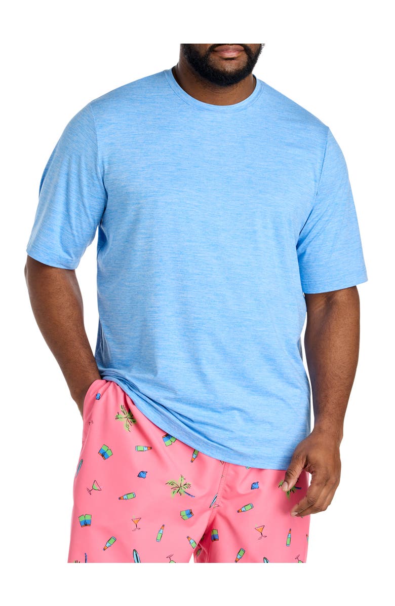 Harbor Bay by DXL Big & Tall Marled Swim Top, Main, color, Marina Blue Heather