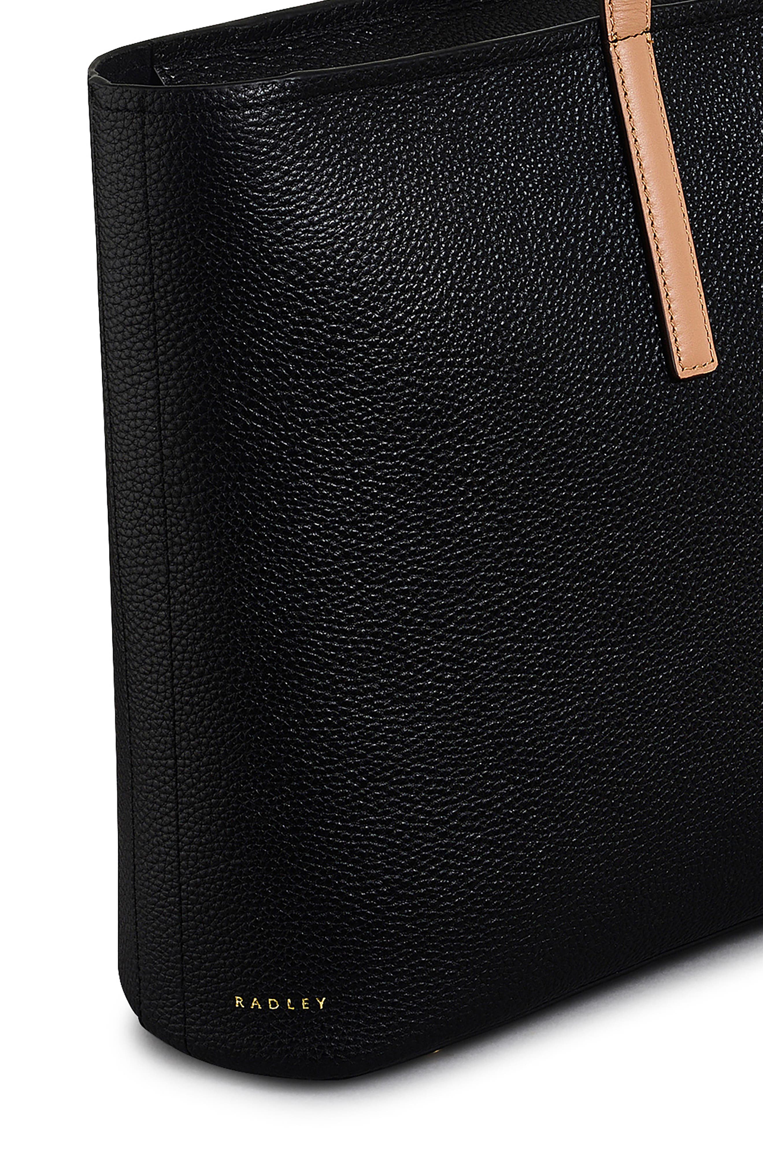 Radley Newton Ave Leather Tote Bag, Alternate, color, Black