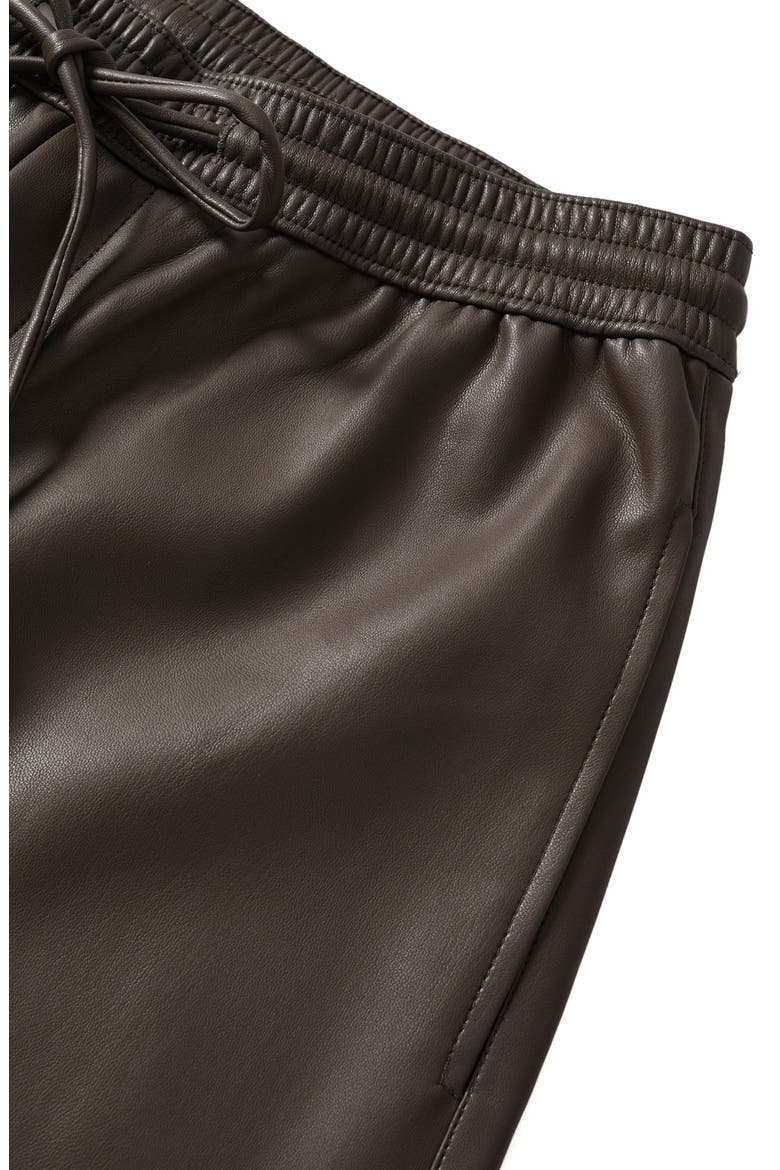 Faux Leather Straight Leg Pants, Alternate, color, MEDIUM BROWN