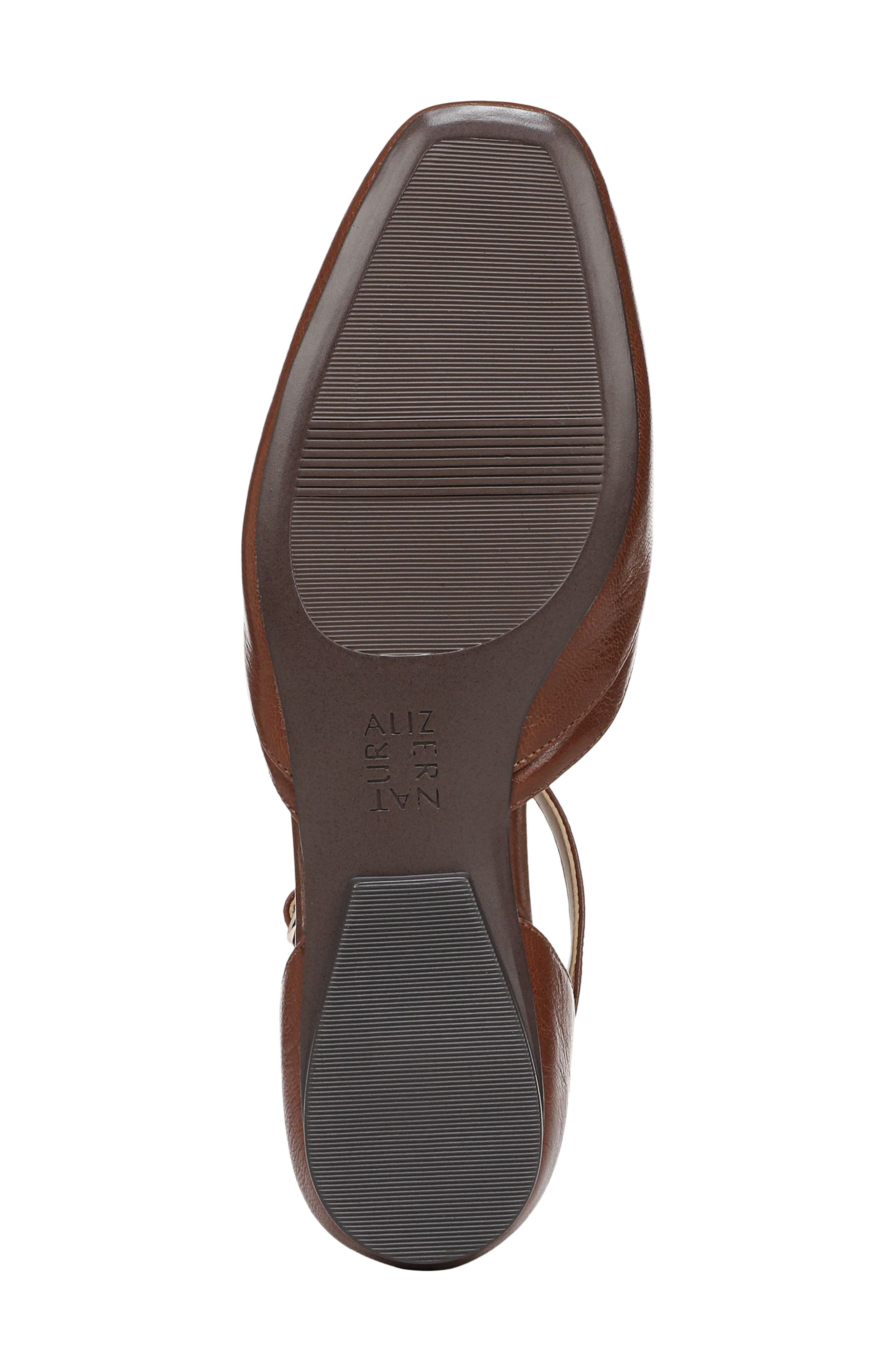 Naturalizer Caresse T-Strap Flat, Alternate, color, Caramel Lea