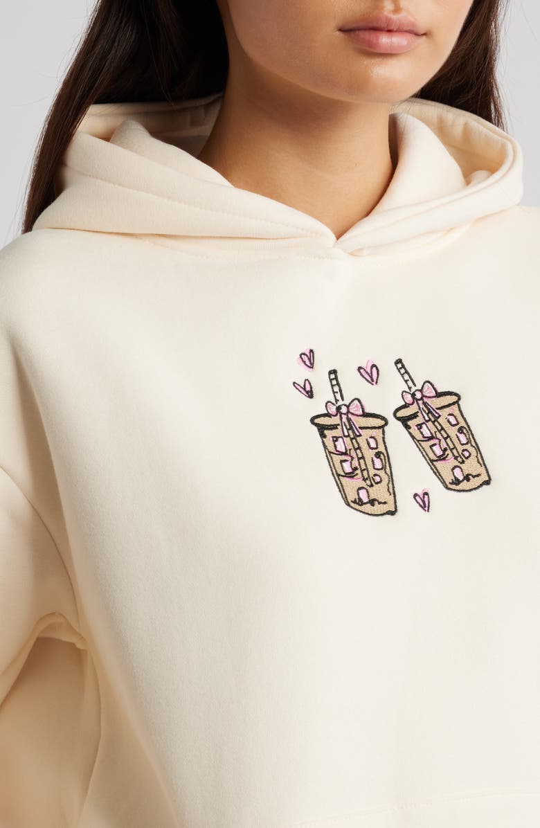 HAPPY CAMP3R Latte Love Hoodie, Alternate, color, Cream