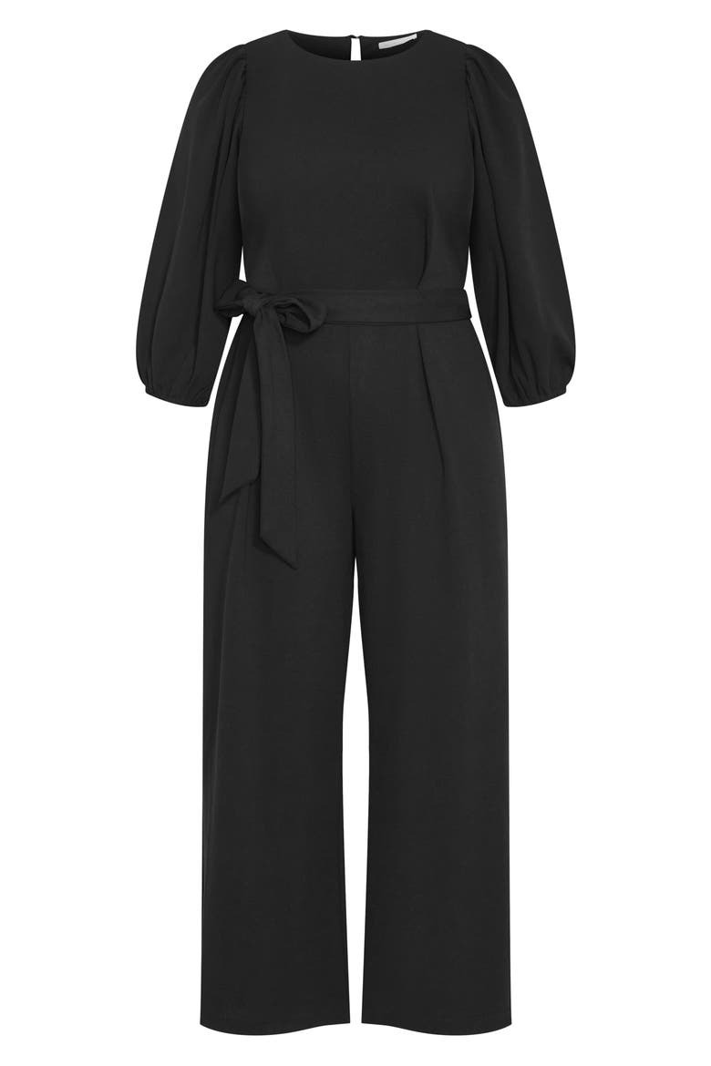 Tahlia Long Sleeve Jumpsuit, Alternate, color, BLACK