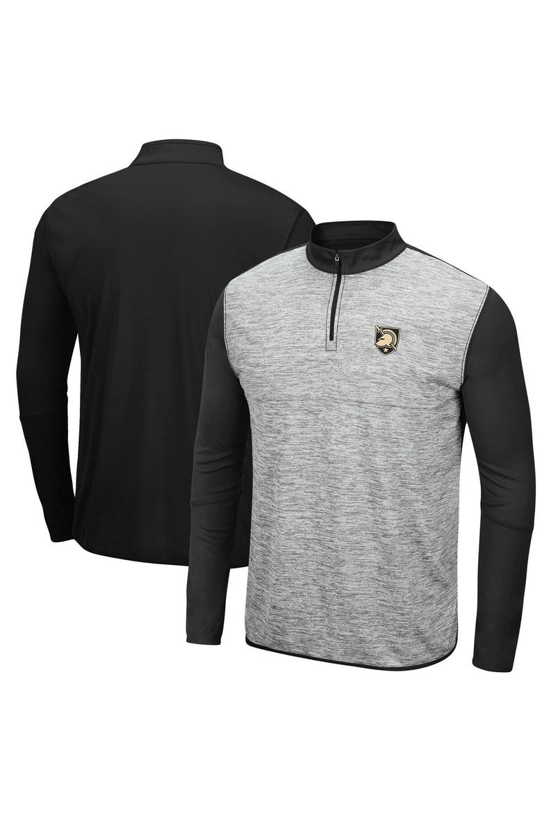 Men's Colosseum Heathered Gray/Black Army Black Knights Prospect Quarter-Zip Jacket, Main, color, Heather Gray