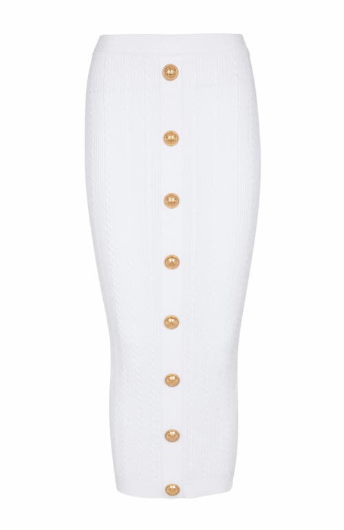 BALMAIN BALMAIN CABLE-KNIT MIDI SKIRT