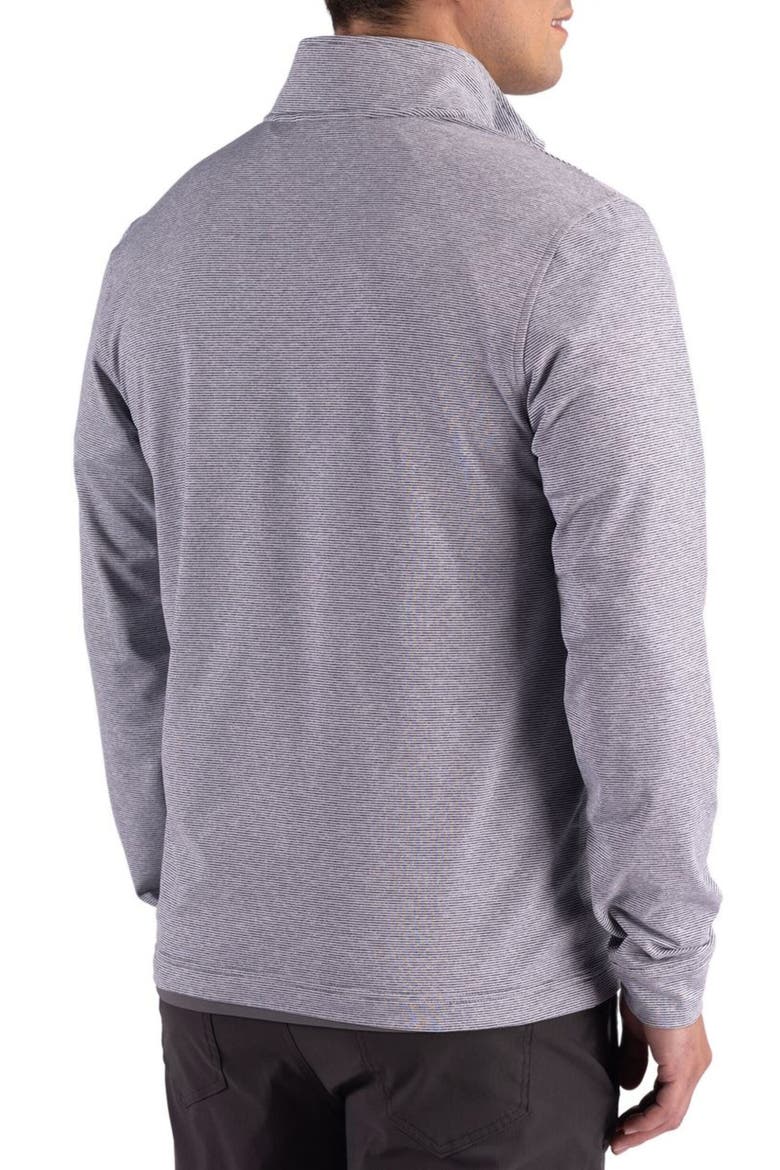 Feeder Stripe Performance Quarter Zip Pullover, Alternate, color, POLISHED HEATHER/ WHITE