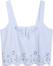 Lunya Embroidered Eyelet Linen Tank
