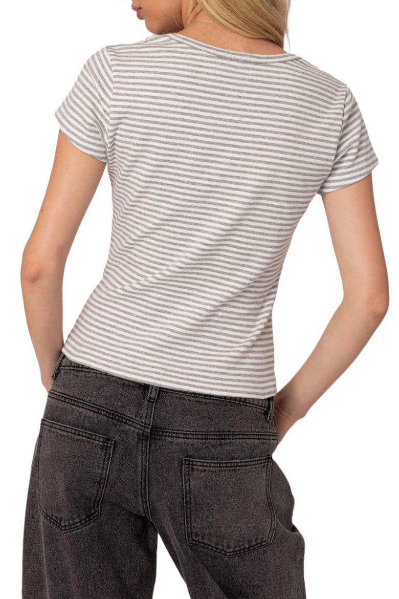 Kady Stripe Henley Baby Tee, Alternate, color, GRAY-MELANGE