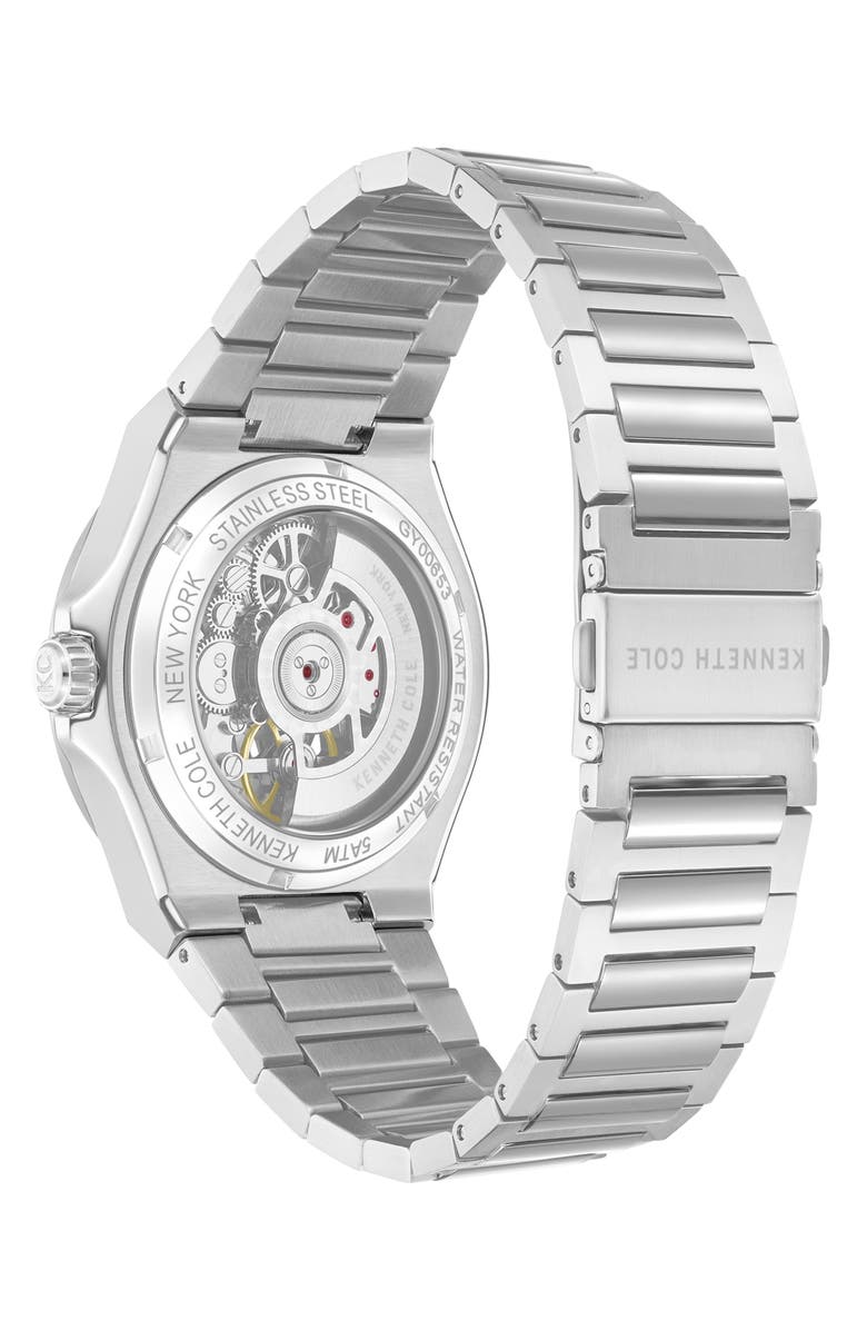 Kenneth Cole New York Automatic Bracelet Watch, 43.5mm, Alternate, color, Silver