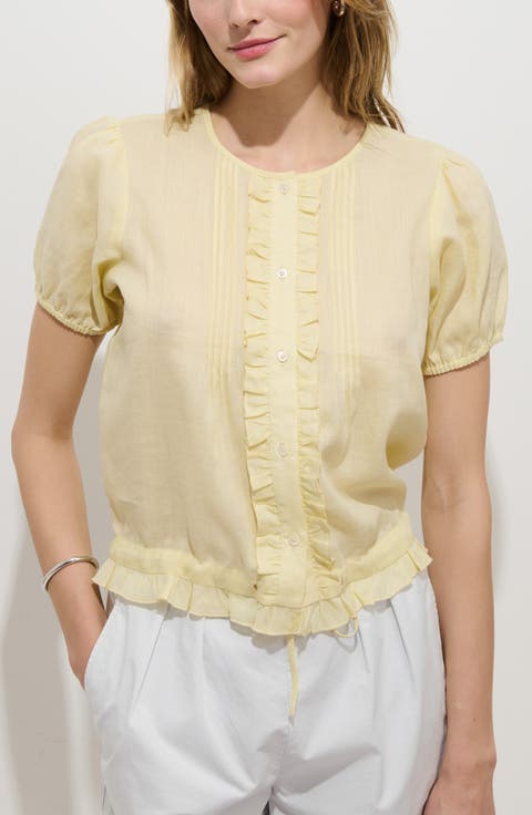 Brittany Ruffle Pintuck Top
