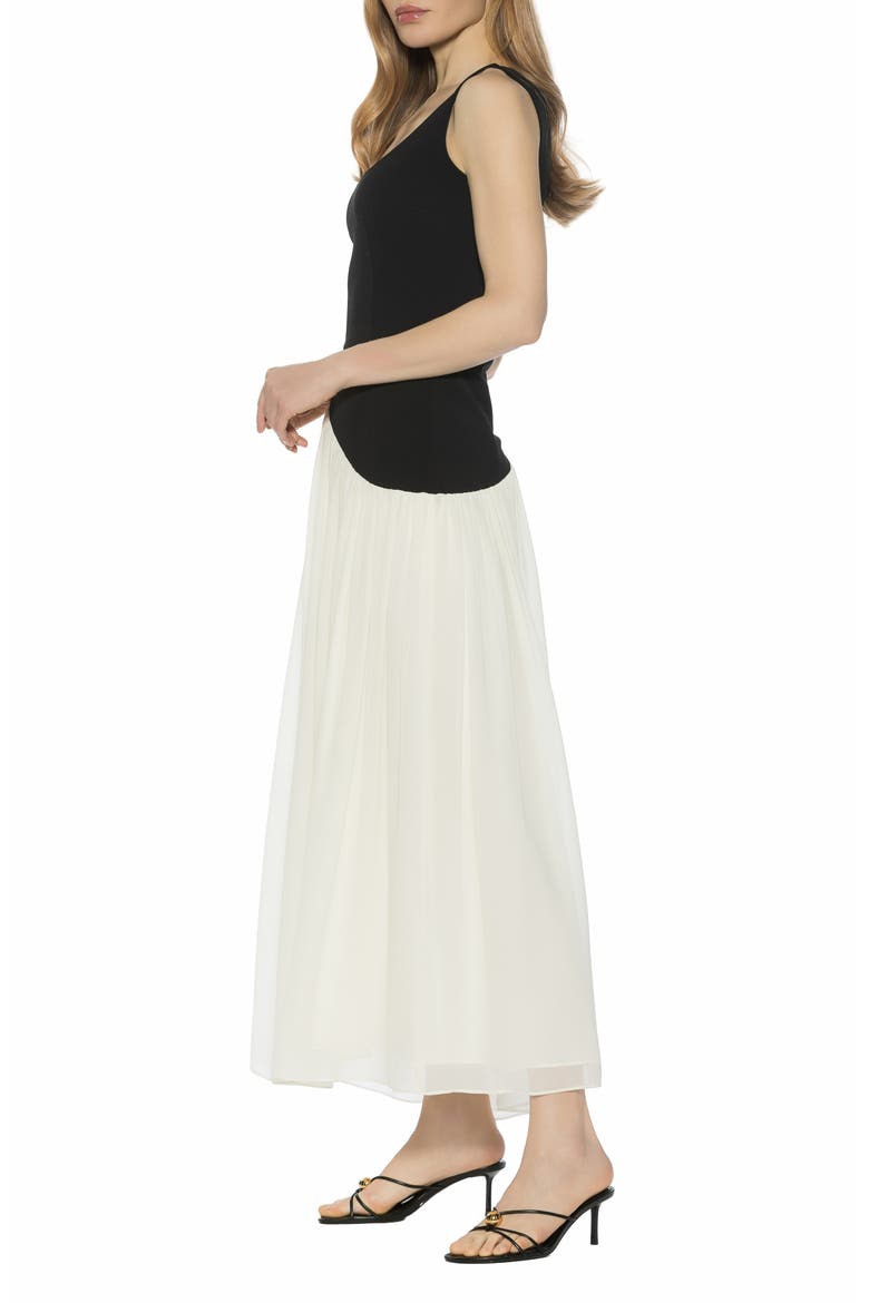 Elowen U-Neck Maxi Dress, Alternate, color, BLACK/ WHITE