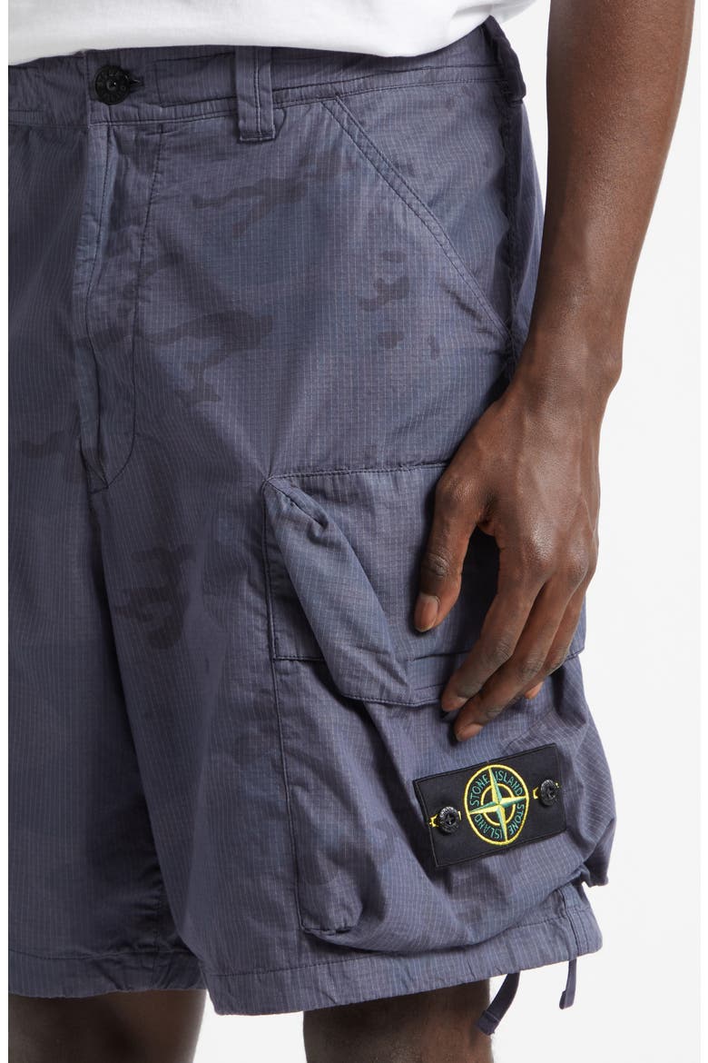Camo Ripstop Cargo Shorts, Alternate, color, BLUE GREY