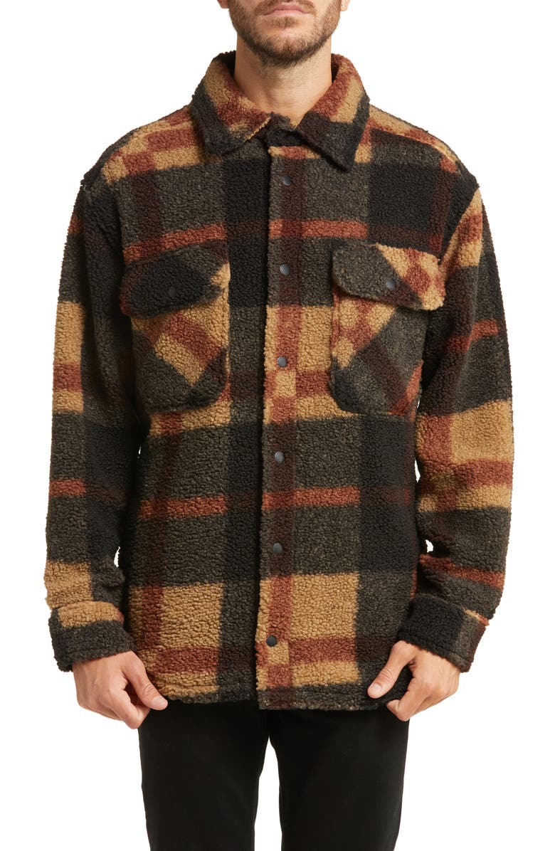Buffalo Jeans Jadel Plaid Faux Shearling Shirt Jacket, Alternate, color,