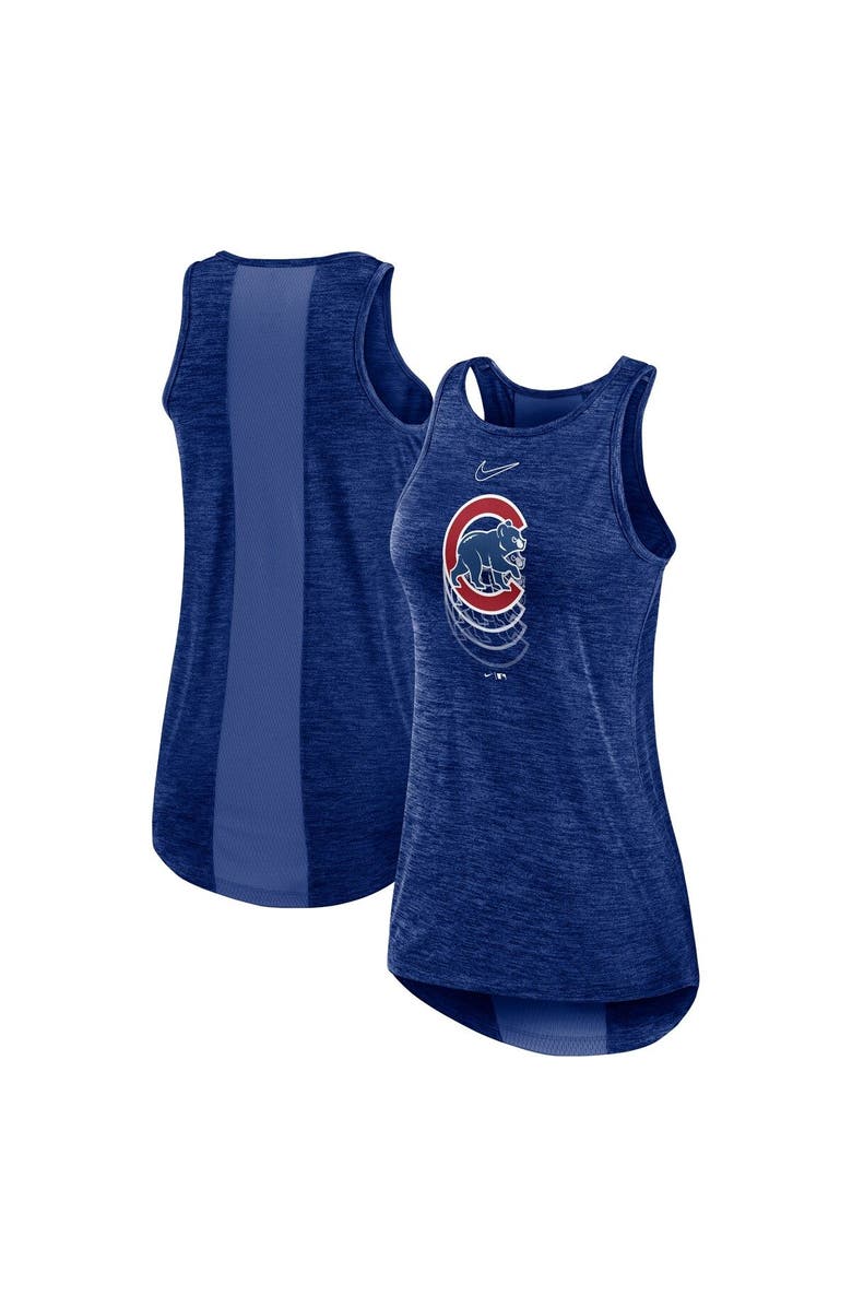 Nike Women's Nike Royal Chicago Cubs Logo Fade High Neck Performance Tank Top, Main, color, Royal