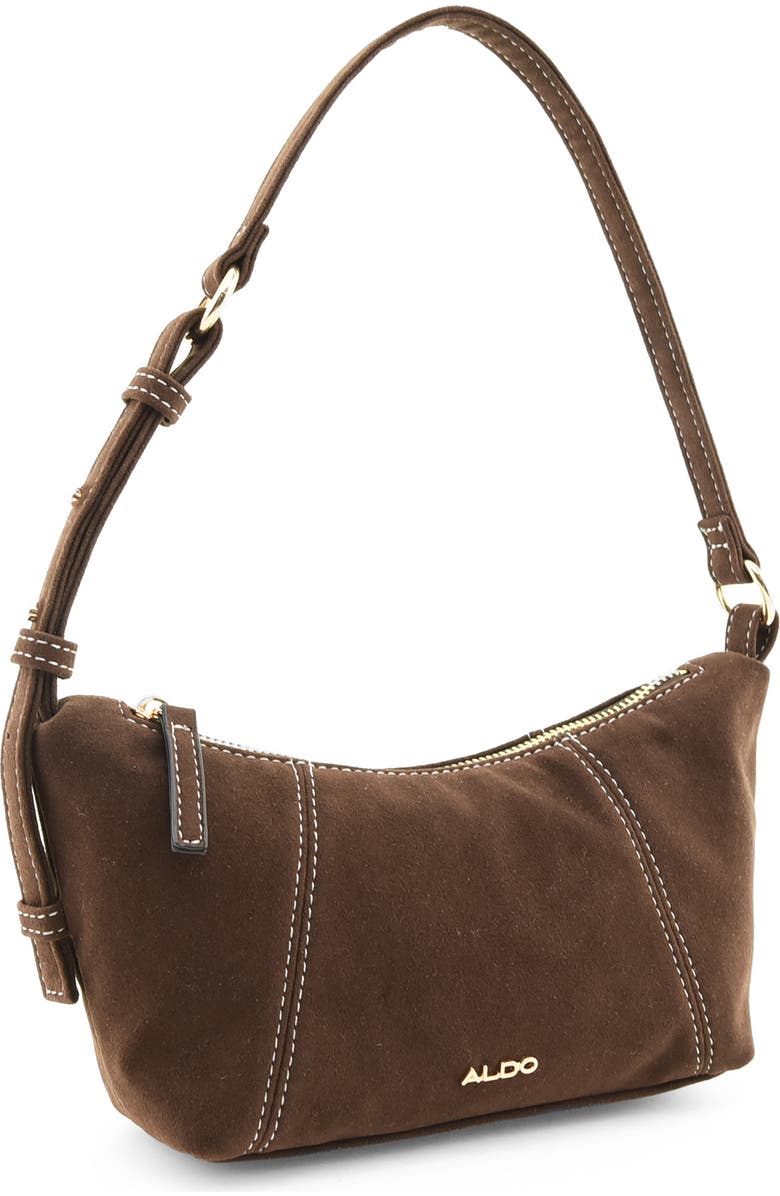 ALDO Moth Contrast Stitch Shoulder Bag, Alternate, color, Cocoa Brown