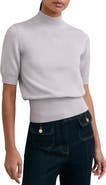 Reiss Aria Mock Neck Cotton & Wool Sweater
