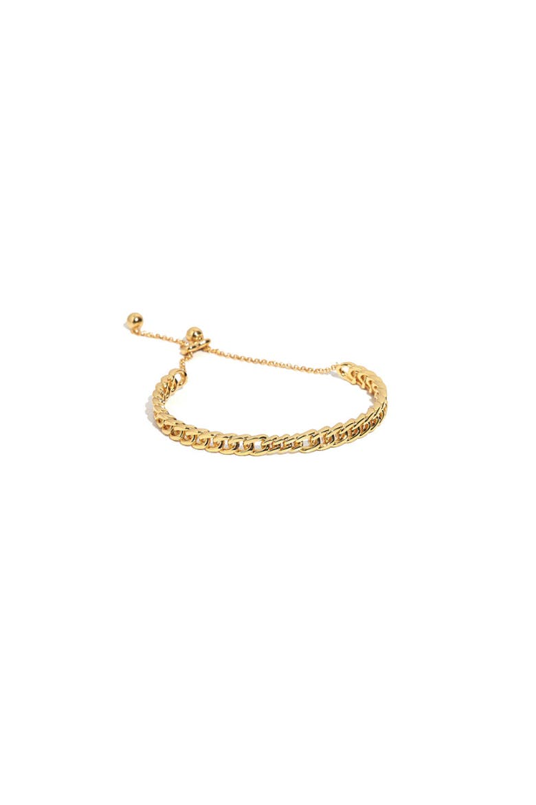 Simple Delicate Cuban Bracelet, Alternate, color, Yellow Gold