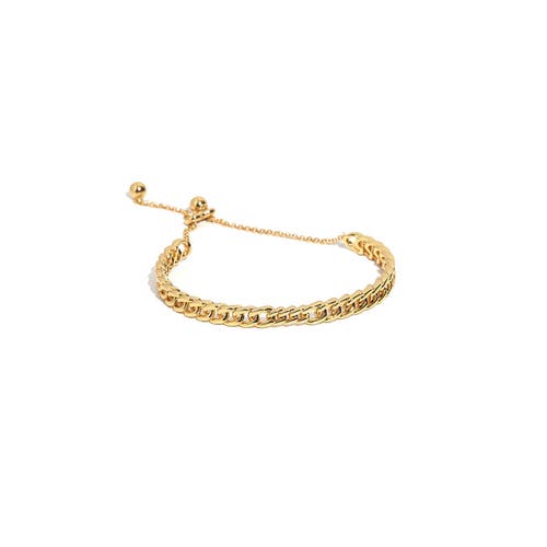 Zarux Simple Delicate Cuban Bracelet In Gold
