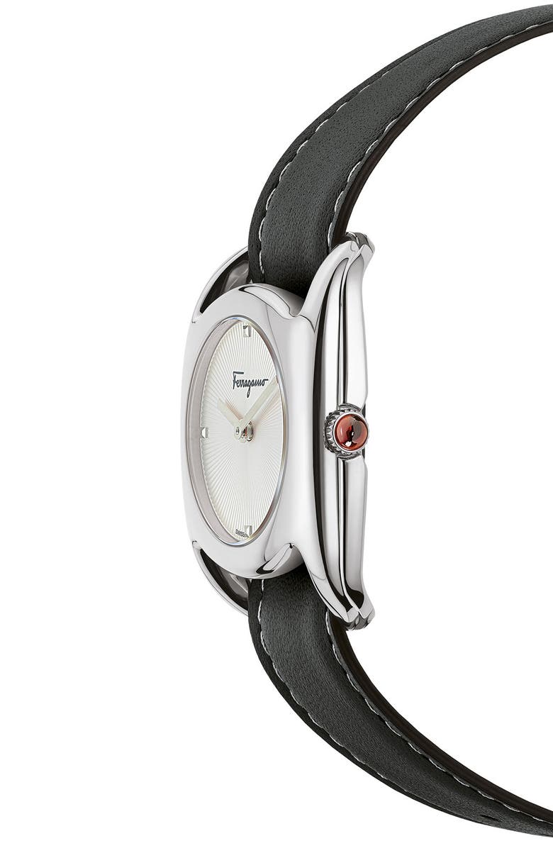 FERRAGAMO Salvatore Feragamo Vara Leather Strap Watch, 28mm x 34mm, Alternate, color, 