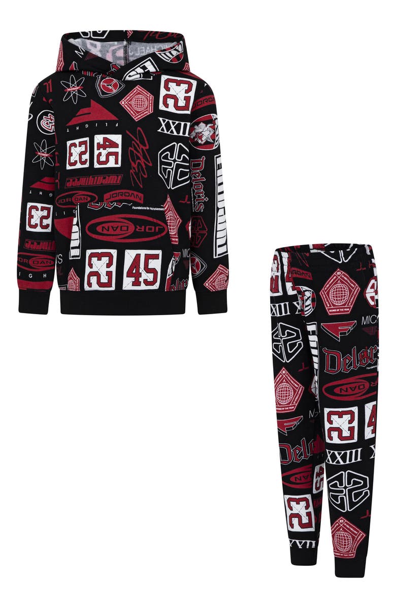 Jordan Kids' MJ Essentials Brooklyn Fleece Hoodie & Joggers Set, Main, color, 