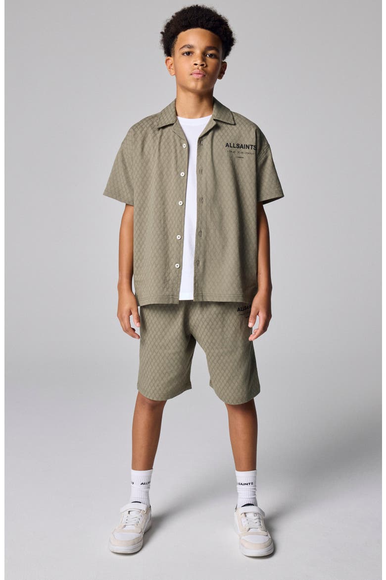 Kids' smALLSAINTS Underground 2-Piece Shirt & Shorts Set, Alternate, color, GREEN