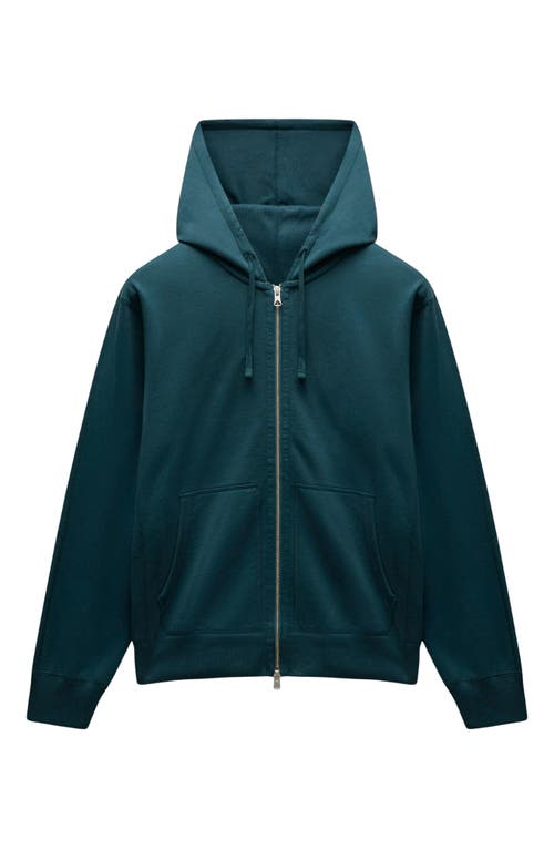 Reigning Champ Midweight Terry Standard Full Zip Hoodie In Green