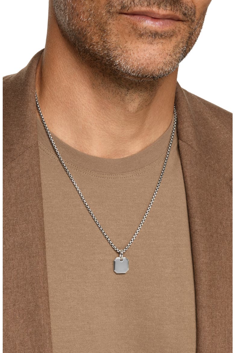 Men's Faceted Amulet, Alternate, color, SILVER DOME
