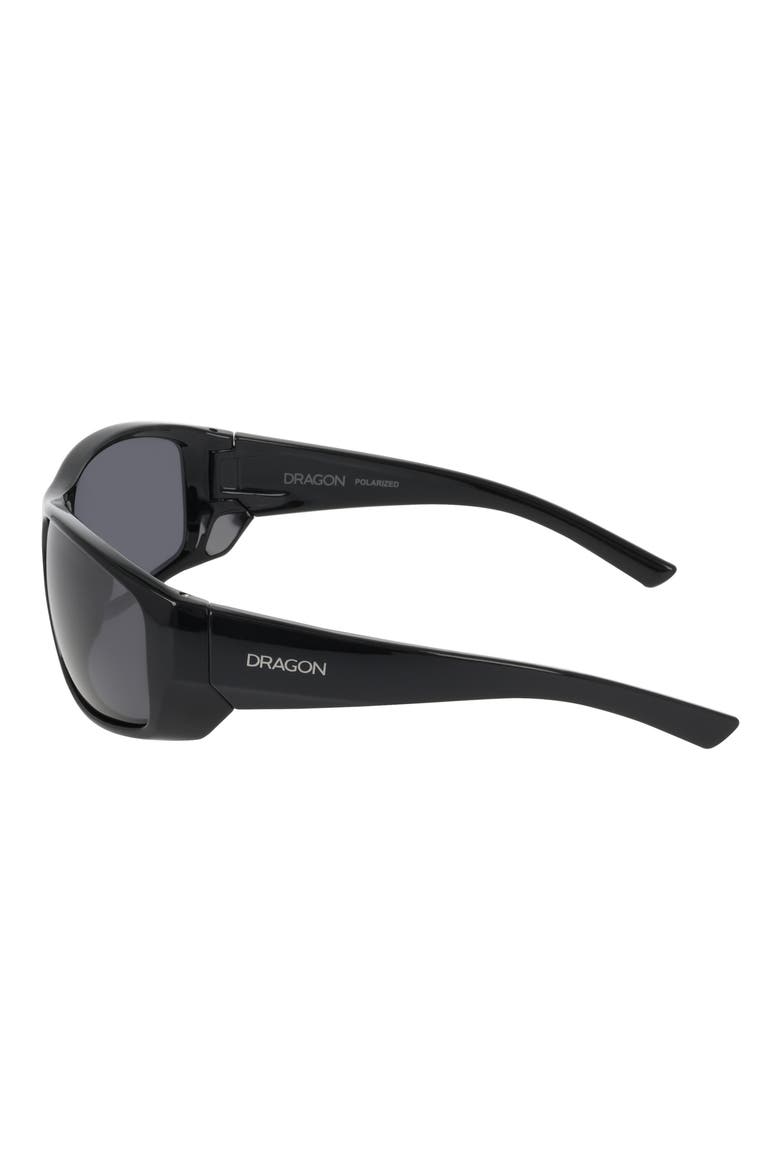 64mm Oversize Rectangular Sunglasses, Alternate, color, SHINY BLACK/ SMOKE