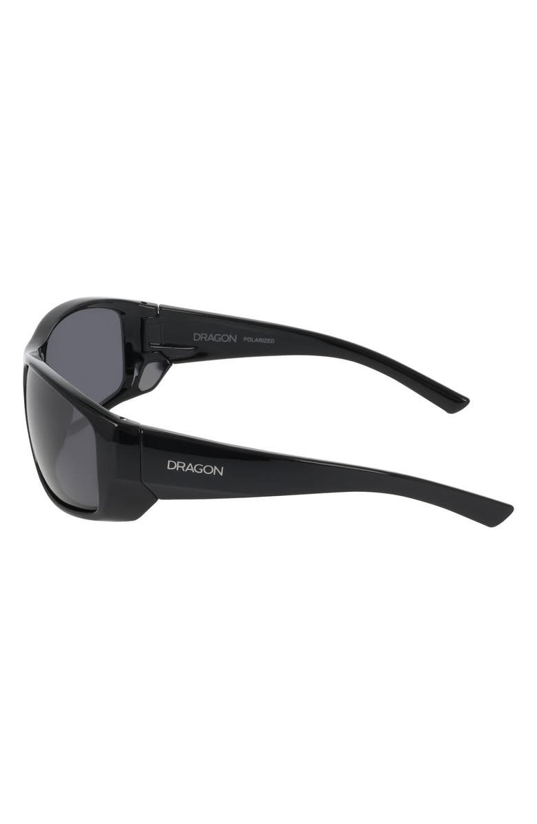 DRAGON 64mm Oversize Rectangular Sunglasses, Alternate, color, Shiny Black/ Smoke