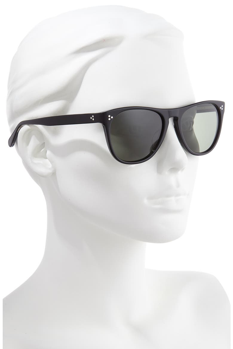 Daddy B. 55mm Polarized Retro Sunglasses, Alternate, color, BLACK/ G15 POLAR