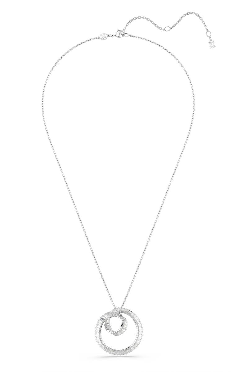 Swarovski Matrix Pendant Necklace, Alternate, color, White/ Silver