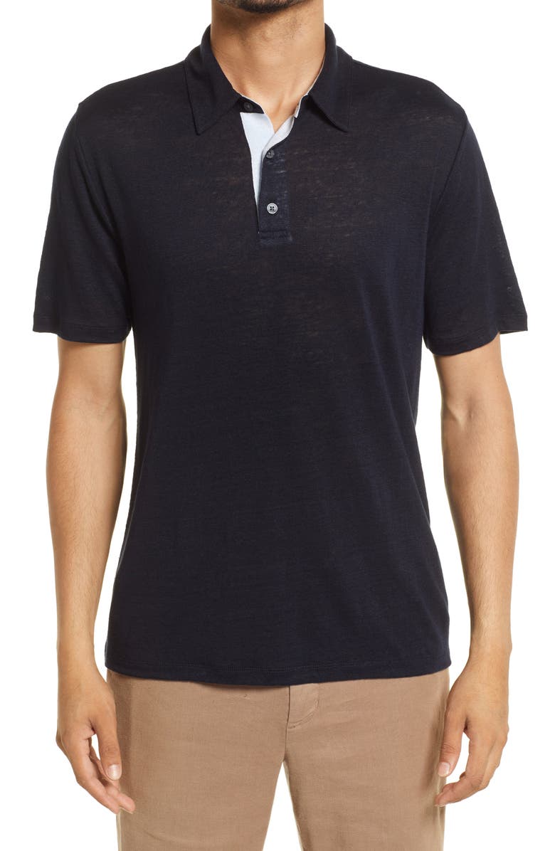 Vince Linen Polo Shirt, Main, color, 